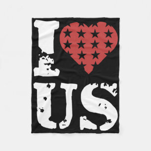 I Love Us 4th Of July Memorial Day Veteran Day Fleece Blanket