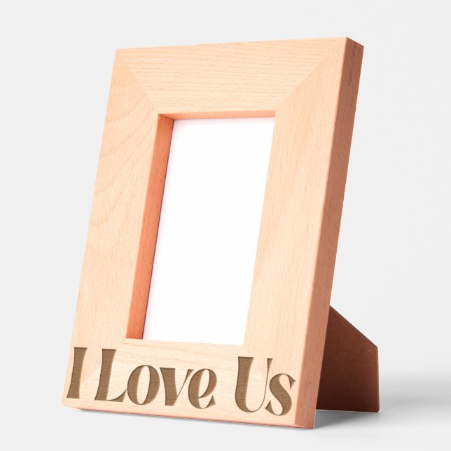 I Love us Bold Retro Typography Family Couple Etched Frames (Left)