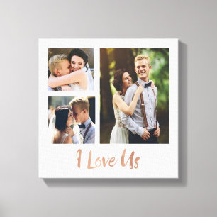 I Love Us Rose Gold Script Wedding Canvas