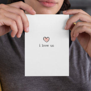 I Love Us Valentine's day Simple Minimalistic Card