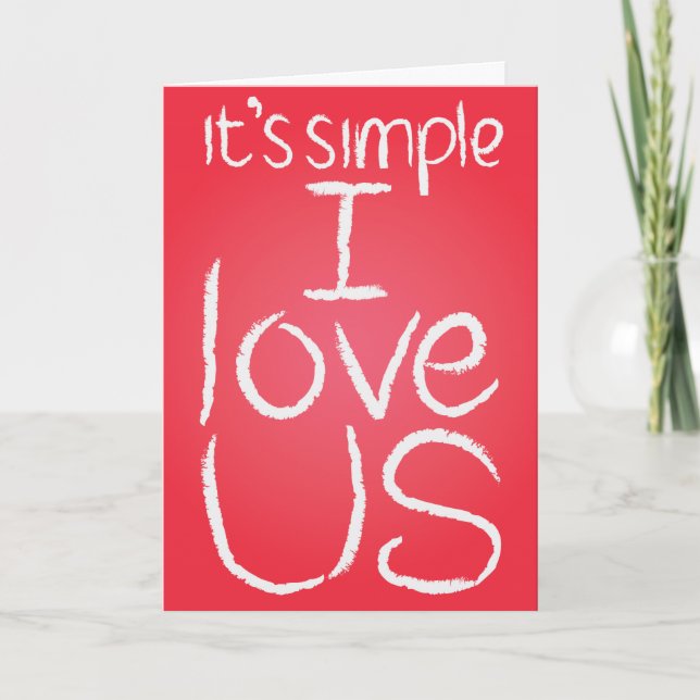 I Love Us white & red card (Front)