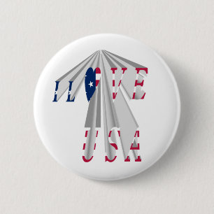 I LOVE USA 6 CM ROUND BADGE