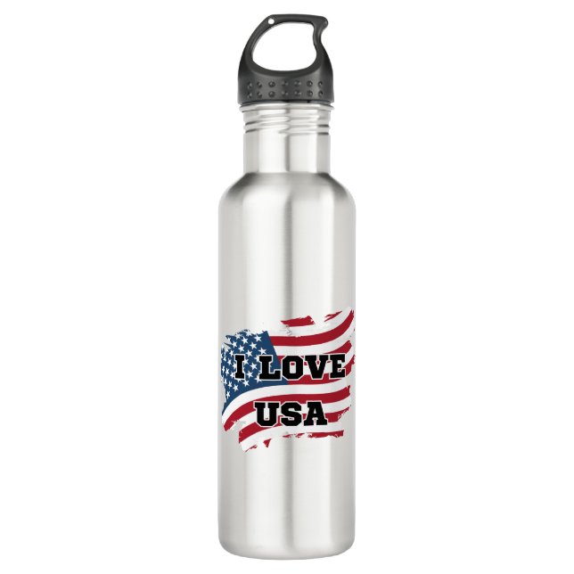I Love USA 710 Ml Water Bottle (Front)