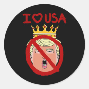 I Love Usa Anti Trump 2024 Classic Round Sticker
