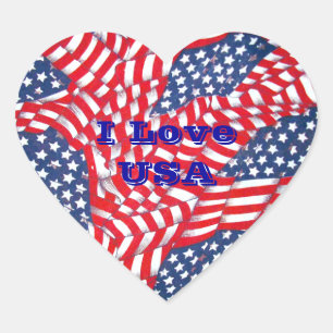 I Love USA_ Heart Sticker
