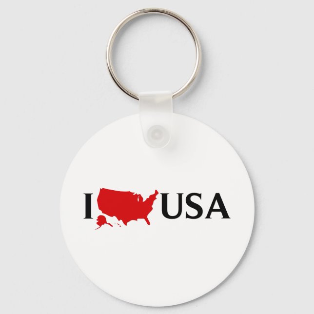 I Love USA - I Love the US - I Love United States Key Ring (Front)