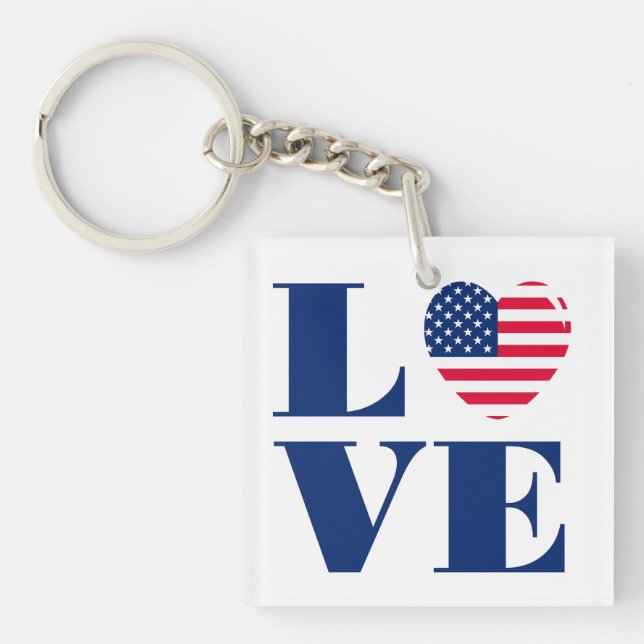 I love USA Key Ring (Front)