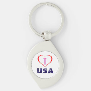 I Love USA Key Ring