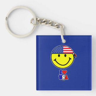I LOVE USA KEYCHAIN