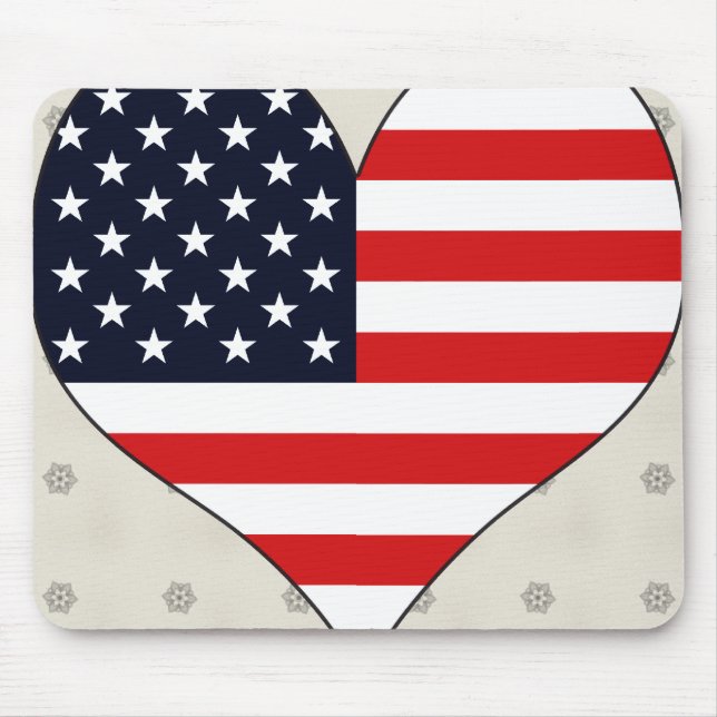 I Love Usa Mouse Pad (Front)