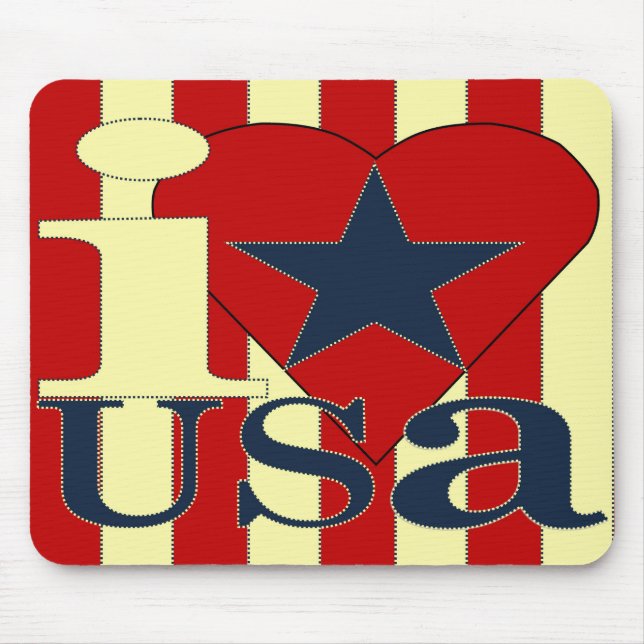 I Love USA Mouse Pad (Front)