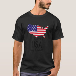 I Love USA My Home Map of United States of America T-Shirt