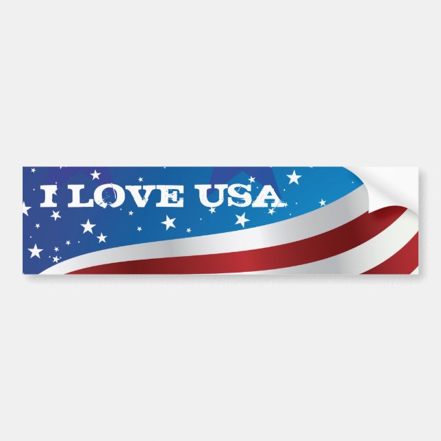 I Love USA Patriot Bumper Sticker (Front)