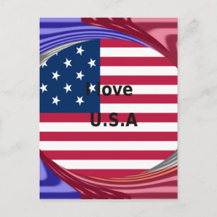 I LOVE USA POSTCARD