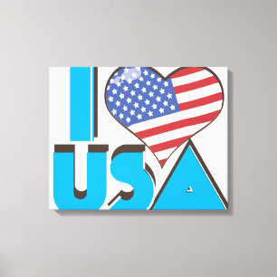 I Love USA Retro 80s Canvas Print