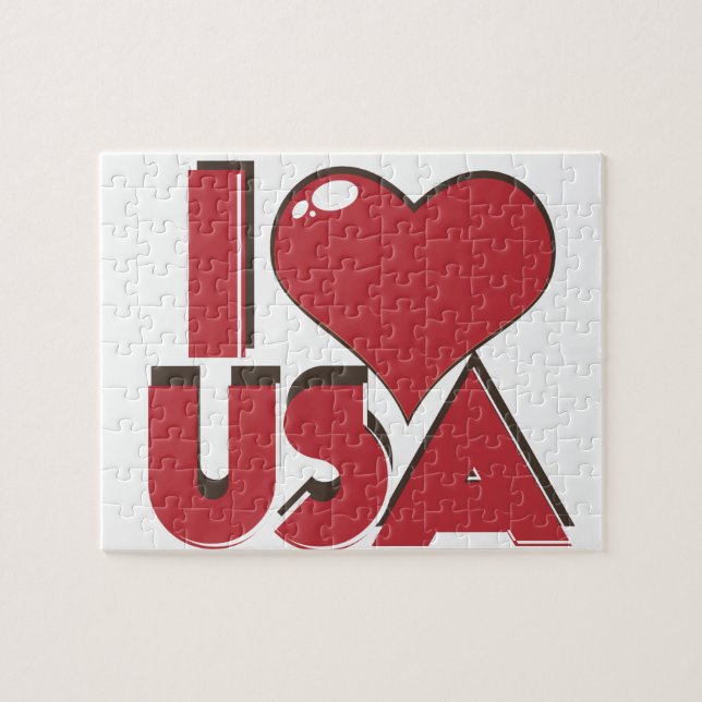 I Love USA Retro 80s Jigsaw Puzzle (Horizontal)