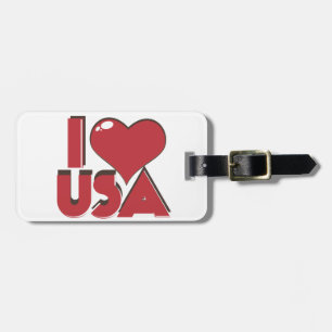 I Love USA Retro 80s Luggage Tag