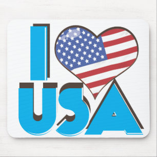 I Love USA Retro 80s Mouse Pad