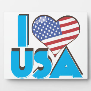 I Love USA Retro 80s Plaque