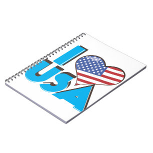 I Love USA Retro 80s Spiral Notebook