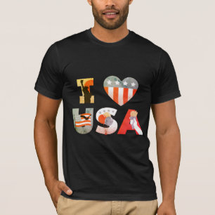 I LOVE USA Saying Design T-Shirt