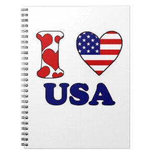 I love USA Spiral Notebook