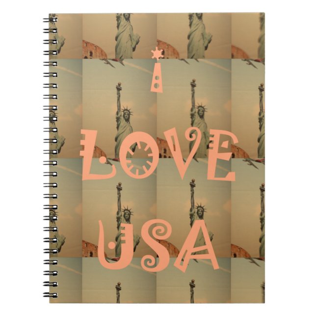 I Love USA Spiral Notebook (Front)