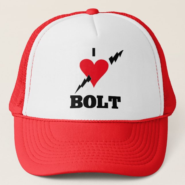 I Love (Usain)BOLT Trucker Hat (Front)