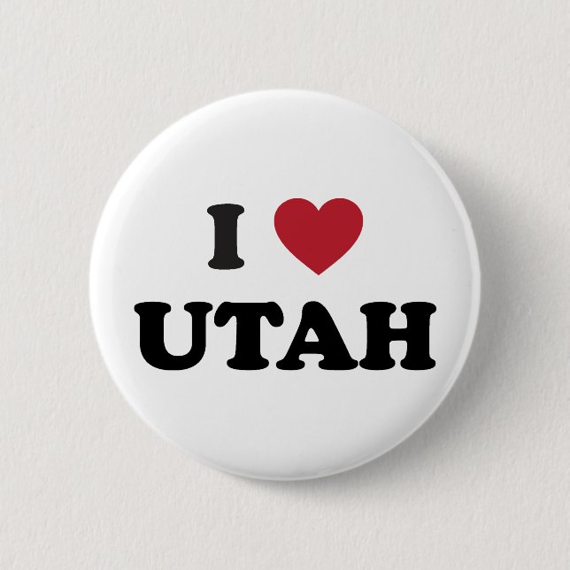 I Love Utah 6 Cm Round Badge (Front)
