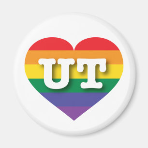 I Love Utah Rainbow Heart Magnet
