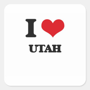 I Love Utah Square Sticker