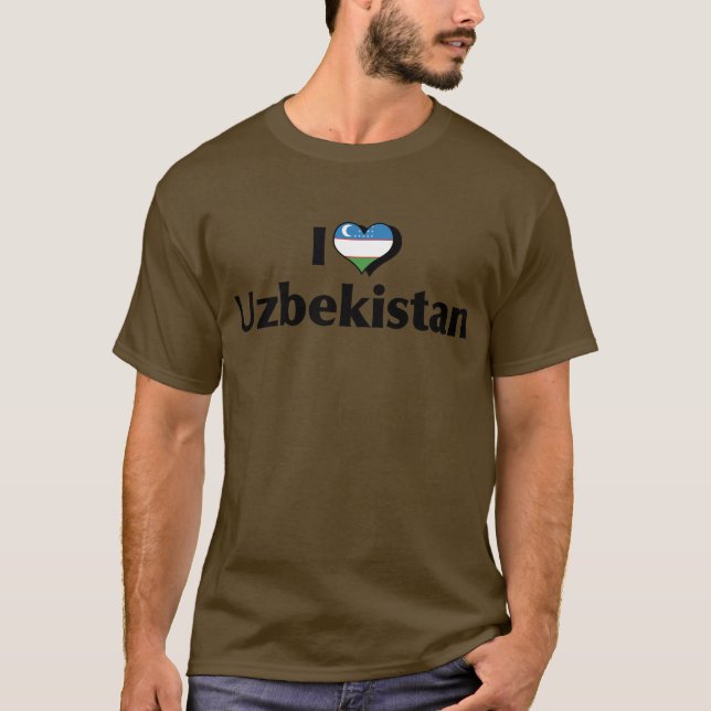 I Love Uzbekistan Flag Shirt (Front)