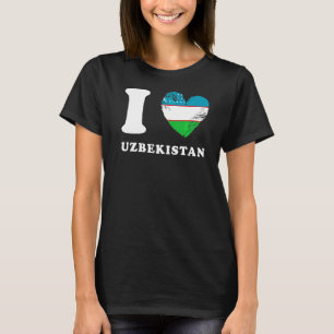 I Love Uzbekistan Heart Flag Uzbekistan T-Shirt