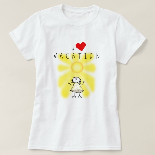 I Love Vacation T-Shirt Sunshine Girl (Design Front)