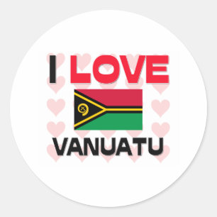 I Love Vanuatu Classic Round Sticker