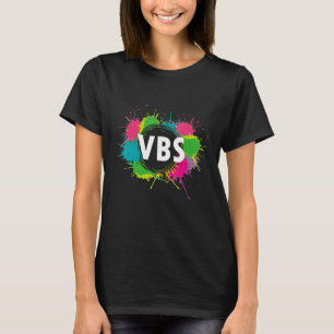 I Love Vbs Crew Vacation Bible School Paint Splatt T-Shirt