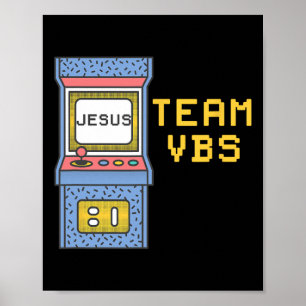 I Love Vbs Video Game Vacation Bible School Retro  Poster