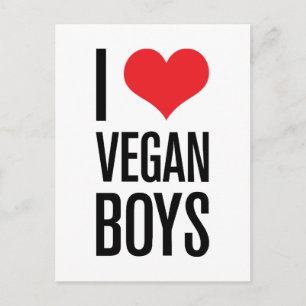 I Love Vegan Boys Postcard