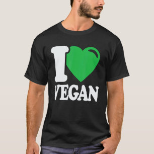 I Love Vegan - Vintage Retro Heart Vegan Plant Bas T-Shirt