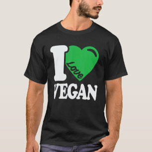 I Love Vegan - Vintage Retro Heart Vegan Plant Bas T-Shirt