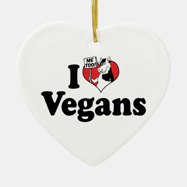 I Love Vegans Ornament (Front)