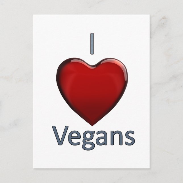 I Love Vegans Postcard (Front)