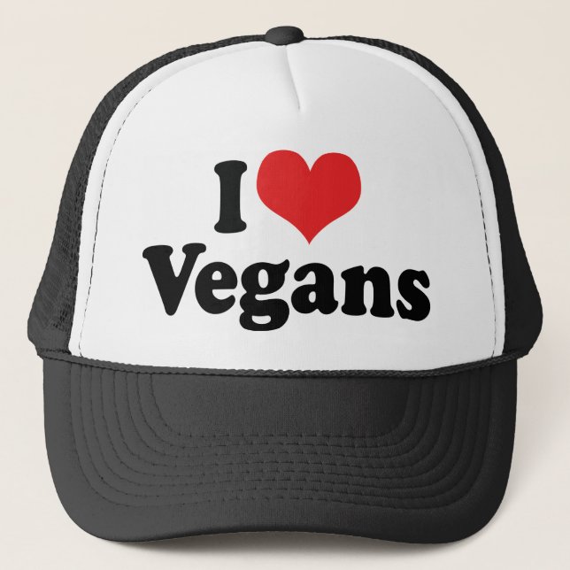 I Love Vegans Trucker Hat (Front)