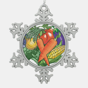 I Love Vegetable Gardening Snowflake Pewter Christmas Ornament