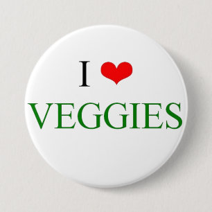 I love veggies 7.5 cm round badge