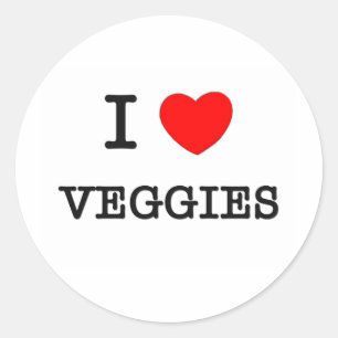 I Love Veggies Classic Round Sticker