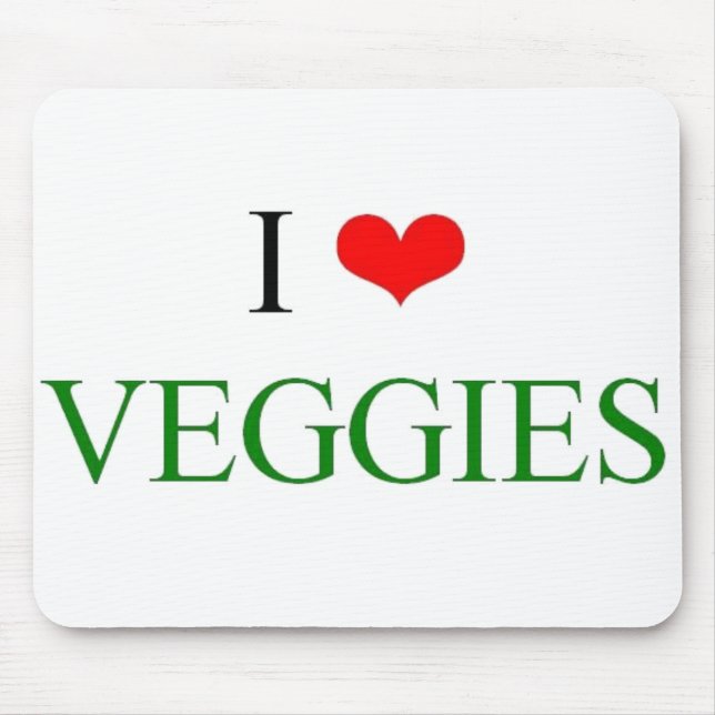 I Love Veggies Mouse Pad (Front)