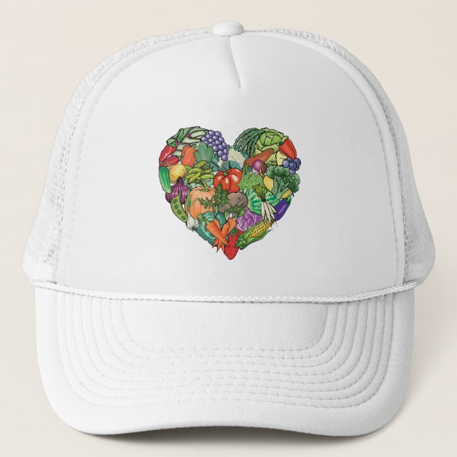 I Love Veggies Trucker Hat (Front)
