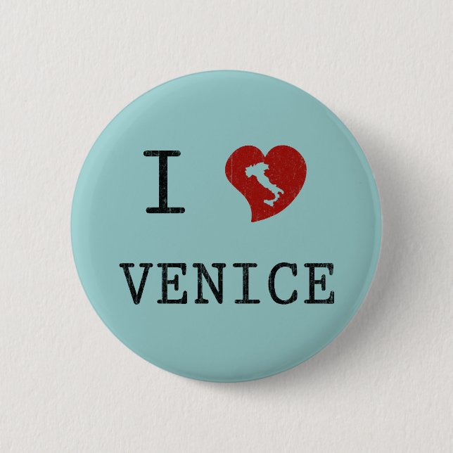 I Love Venice 6 Cm Round Badge (Front)