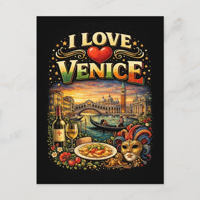 I Love Venice Postcard (Front)